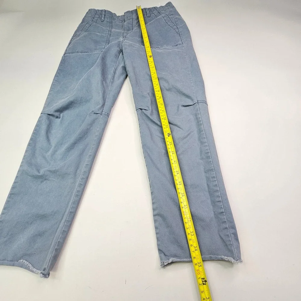 Banana Republic Chino Pants Women 4 Blue Girlfriend Authentic Utility Raw Hem